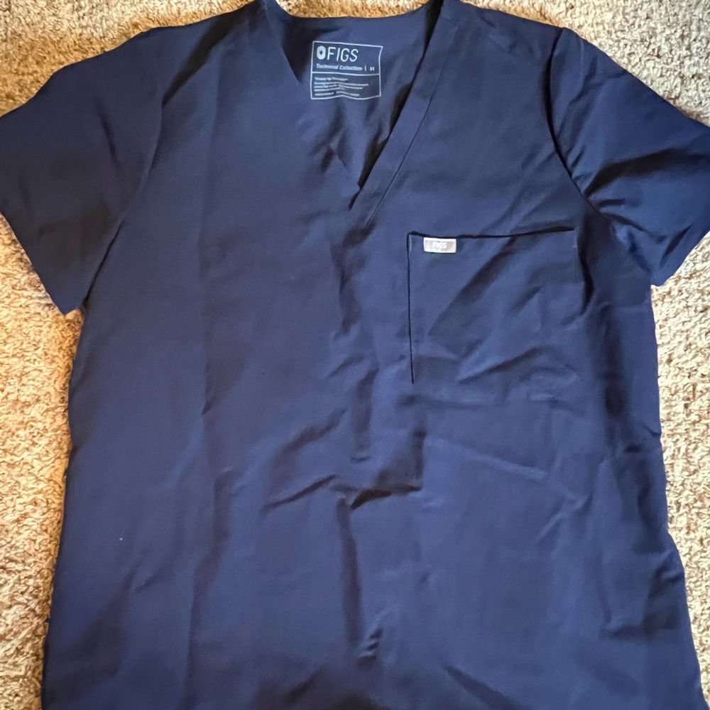FIGS Women’s One Pocket Navy Blue Scrub Top